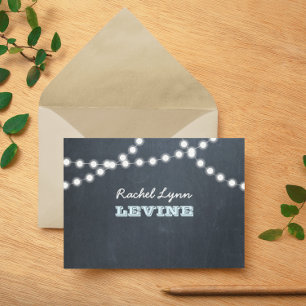 Chalkboard Lights Aqua Note Kaart