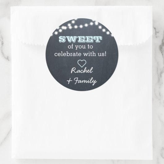 Chalkboard Lights Aqua Sweet Treat Sticker (Sac)