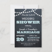 Chalkboard Lights Aqua Wedding Party Sm Invitation (Devant)