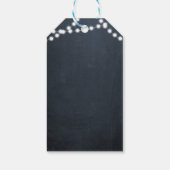 Chalkboard Lights Blauwgroen Bat Mitzvah Dank u Cadeaulabel (Achterkant)