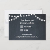 Chalkboard Lights Blauwgroen Bat Mitzvah Entree RS RSVP Kaartje (Achterkant)