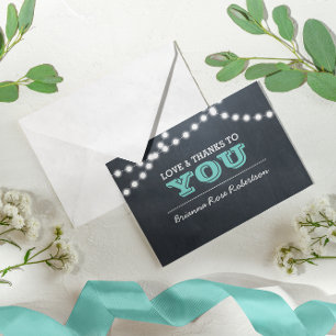 Chalkboard Lights Confirmation Turquoise Merci Not