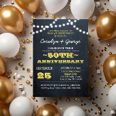 Chalkboard Lights Gold 50th Anniversary Invitation