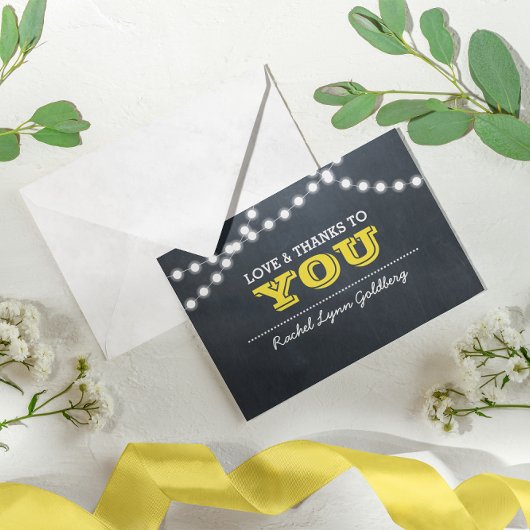 Chalkboard Lights Gold Bat mitzvah Merci Note