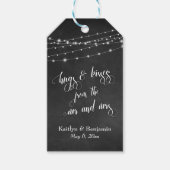 Chalkboard Lights Hugs & Kisses van de heer en mev Cadeaulabel (Voorkant)