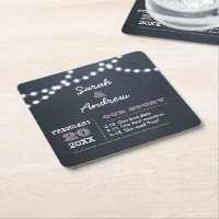 Chalkboard Lights Lila Gepersonaliseerde Bruiloft