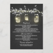 Chalkboard Lights Mason Jars Trouwinformatie Informatiekaartje (Voorkant)