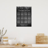 Chalkboard & Lights Reception Sezing Chart Poster (Keuken)