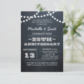 Chalkboard Lights Silver 25th Jubileum Sm Kaart (Staand voorkant)
