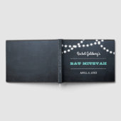 Chalkboard Lights Turquoise Bat mitzvah livre d'hô (Complet)