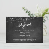 Chalkboard & Lights Uitgestelde aankondiging huwel (Staand voorkant)