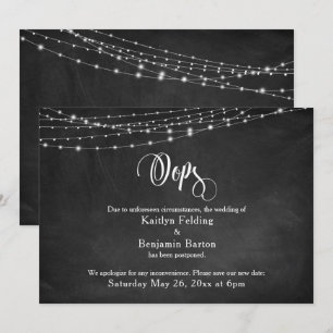 Chalkboard & Lights Uitgestelde bruiloft Humor "Oo Kaart