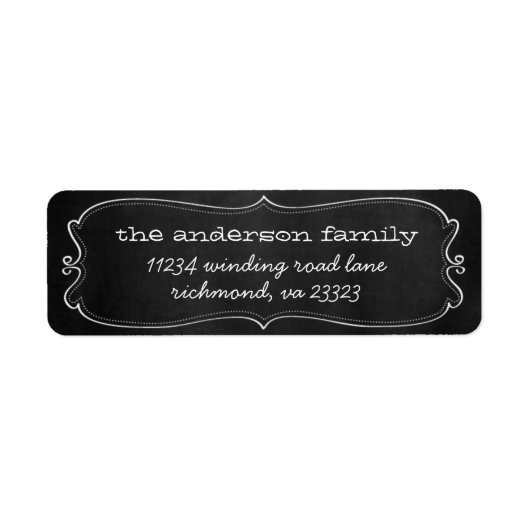 Chalkboard Lijst retour adreslabel Etiket (Voorkant)