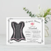 Chalkboard Lingerie Bridal Shower Invitation (Debout devant)