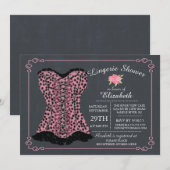 Chalkboard Lingerie Bridal Shower Invitation Kaart (Voorkant / Achterkant)