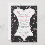 Chalkboard Lingerie Douche Bachelorette Invitation<br><div class="desc">Tableau noir,  Plutôt rose floral,  Lingerie Douche Bachelorette Invitations</div>