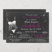 Chalkboard Lingerie Douche Bachelorette Invitation (Devant / Derrière)