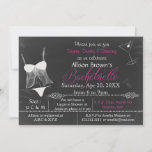 Chalkboard Lingerie Douche Bachelorette Invitation<br><div class="desc">Chalkboard rose chaud Lingerie Douche Bachelorette Fête Invitations</div>