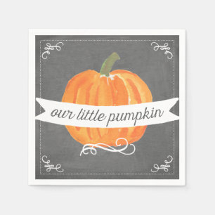 Chalkboard Little Pumpkin Birthday Napkin Servet