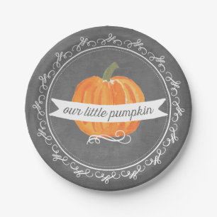 Chalkboard Little Pumpkin Birthday Paper Bord