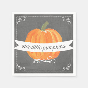 Chalkboard Little Pumpkins Twins Birthday Napkin Servet