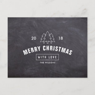 Chalkboard Logo Merry kerstBriefkaart Feestdagenkaart