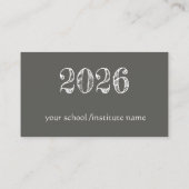 Chalkboard look 2026 - carte de nom de graduation (Dos)