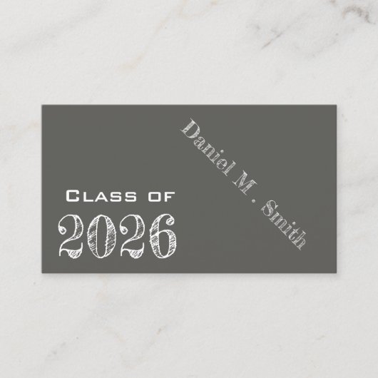 Chalkboard look 2026 - carte de nom de graduation (Devant)
