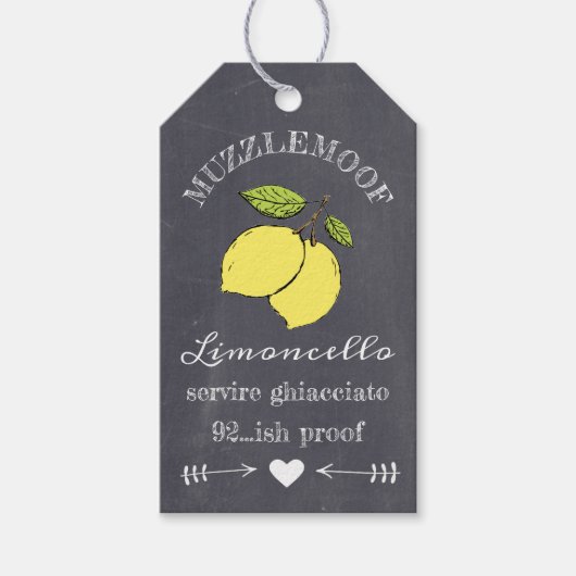 Chalkboard Look Limoncello Bottle Hang Label | Cadeaulabel (Voorkant)
