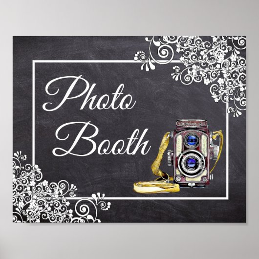 Chalkboard Look Mariage Photo Booth Poster (Devant)