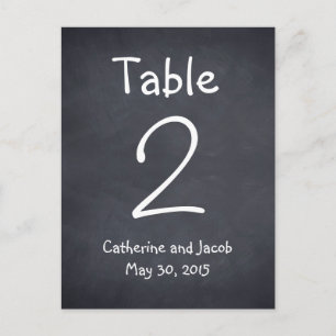 Chalkboard Look Trouwtafel Nummer Kaart
