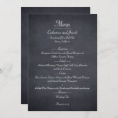 Chalkboard Look Wedding Menu Kaart (Voorkant / Achterkant)