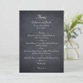 Chalkboard Look Wedding Menu Kaart (Staand voorkant)