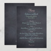 Chalkboard Look Wedding Menu Kaart (Voorkant / Achterkant)