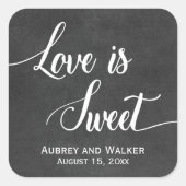 Chalkboard Love is Sweet Wedding Favor Stickers (Devant)