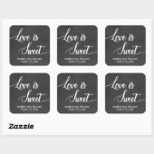 Chalkboard Love is Sweet Wedding Favor Stickers (Feuille)