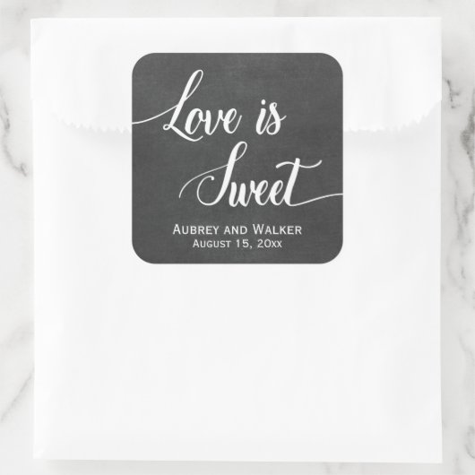 Chalkboard Love is Sweet Wedding Favor Stickers (Sac)