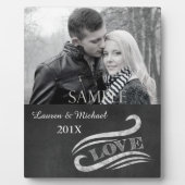 Chalkboard Love Mariage Photo Keepsaké Plaque (Devant)