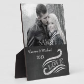 Chalkboard Love Mariage Photo Keepsaké Plaque (Côté)