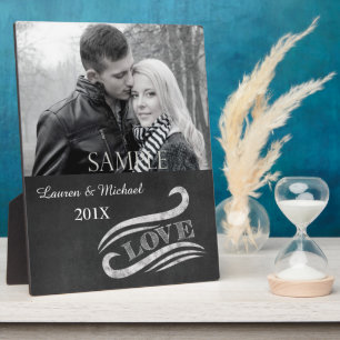 Chalkboard Love Mariage Photo Keepsaké Plaque