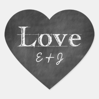Chalkboard Love Monogram Heart Envelope Seals Hart Sticker