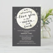 Chalkboard Love Moon & Back Baby shower Invitation (Debout devant)