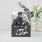 Chalkboard Love Save the Date Briefkaart (Staand voorkant)
