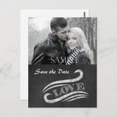 Chalkboard Love Save the Date Briefkaart (Voorkant / Achterkant)