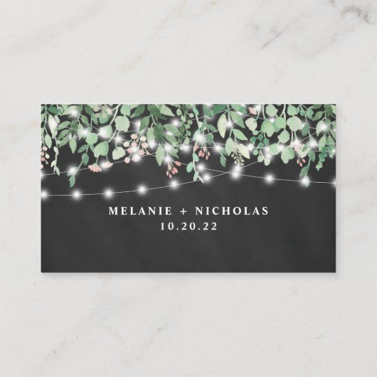 Chalkboard lumières de chaîne mariage RSVP carte s (Dos)