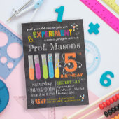 Chalkboard Mad Science Party Birthday Kaart