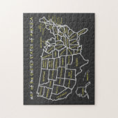 Chalkboard Map of the Verenigde Staten Legpuzzel (Verticaal)