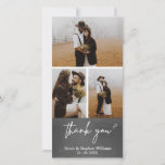 Chalkboard Mariage 3 Photo Merci Photo<br><div class="desc">Chalkboard Mariage 3 Photo-Merci Photo-card Ce mariage merci photo-card comporte trois photos mariages et du texte blanc sur une image de tableau noir. Le titre de calligraphie de remerciement est dans un style mono-ligne moderne et ce design comporte également deux coeurs tracés sur la ligne et un texte blanc sur...</div>