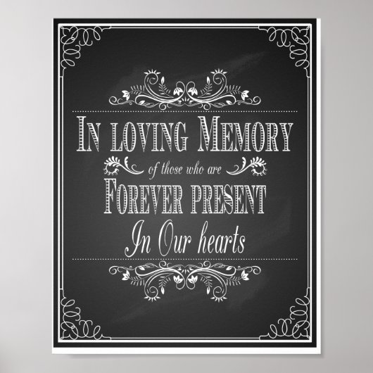 Chalkboard Mariage In love memory Poster imprimé (Devant)