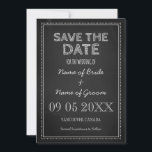 Chalkboard Mariage Photo Enregistrer la carte Date<br><div class="desc">Mariage modèle photo personnalisé enregistrer la carte de faire-part de date avec plaisir et vintage motif de tableau de bord. Personnalisable avec les détails de votre mariage,  disponible dans une large gamme de produits mariages correspondants. Contactez-nous pour demander un changement de couleur ou un produit personnalisé.</div>